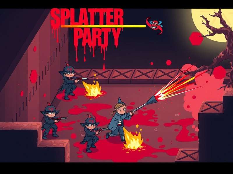 Splatter Party Falkkone गेम इंटरफेस