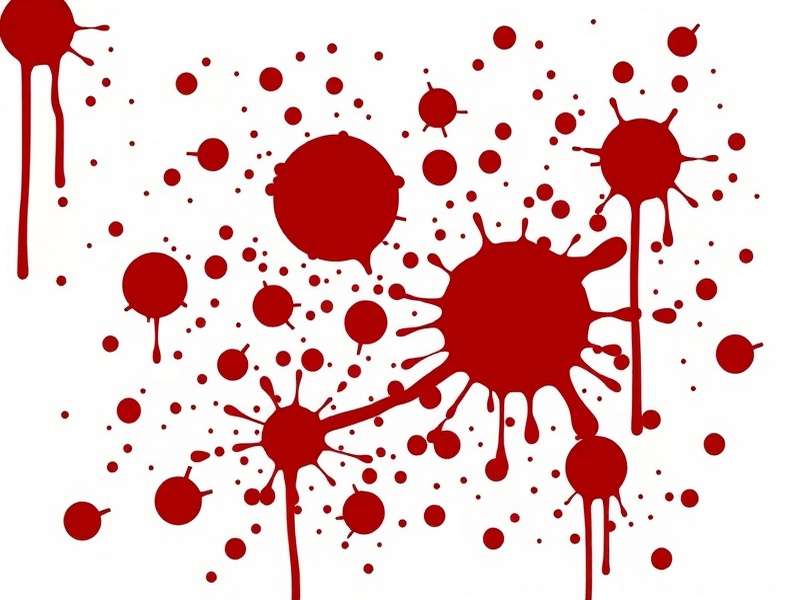 High-resolution blood splatter effect on transparent background