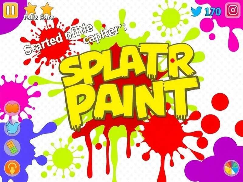 Vibrant digital splatter paint art showing explosive colours on a dark background
