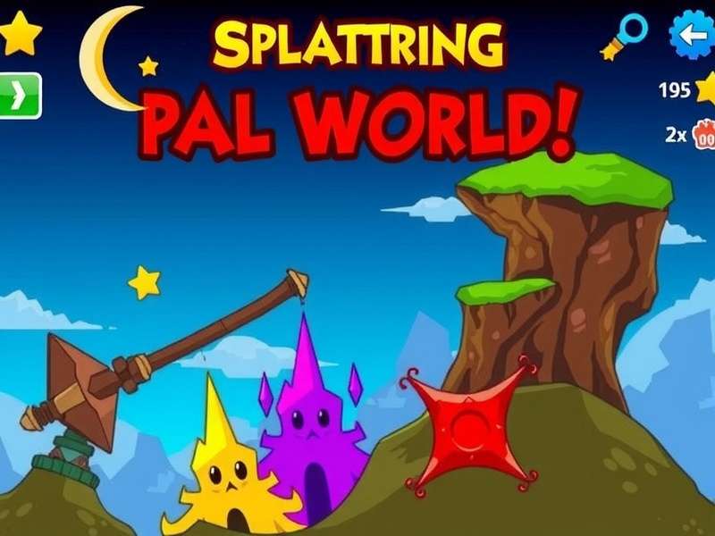 Splattering Pal World gameplay showing a cute Pal and chaotic action elements