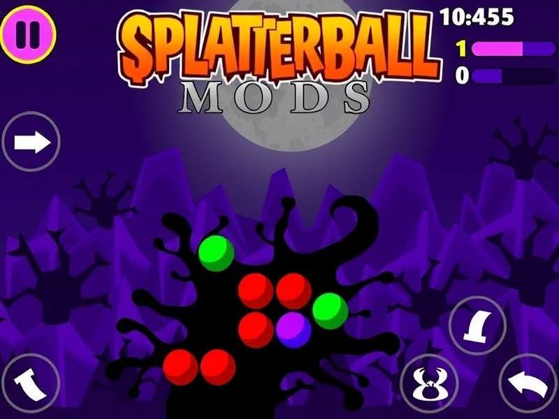 Comparison screenshot showing vanilla Splatterball vs. a heavily modded version with enhanced textures, lighting, and effects.