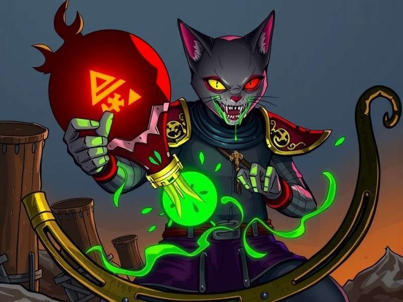 Dark fantasy landscape with mist and stone ruins, reminiscent of Tainted Grail's Avalon