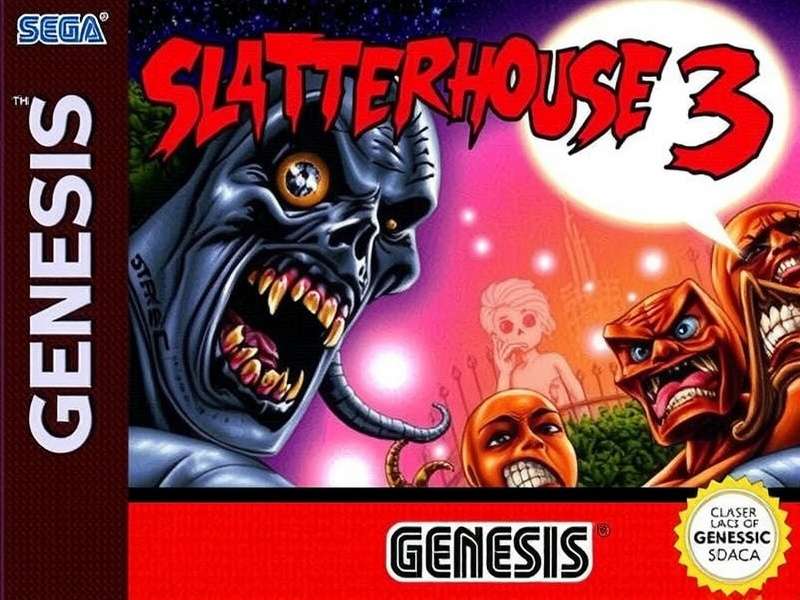 Rick Taylor wearing the Terror Mask in Splatterhouse 3, facing a monstrous enemy