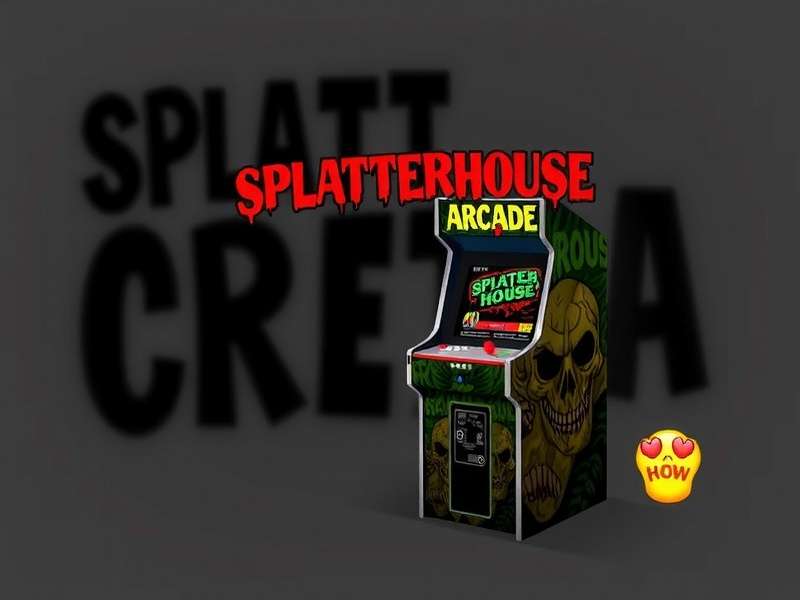 Splatterhouse Arcade Cabinet with glowing screen and bloody artwork
