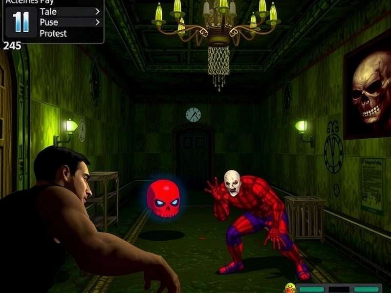 Splatterhouse PS3 and PC gameplay screenshot showing the Terror Mask and monster combat