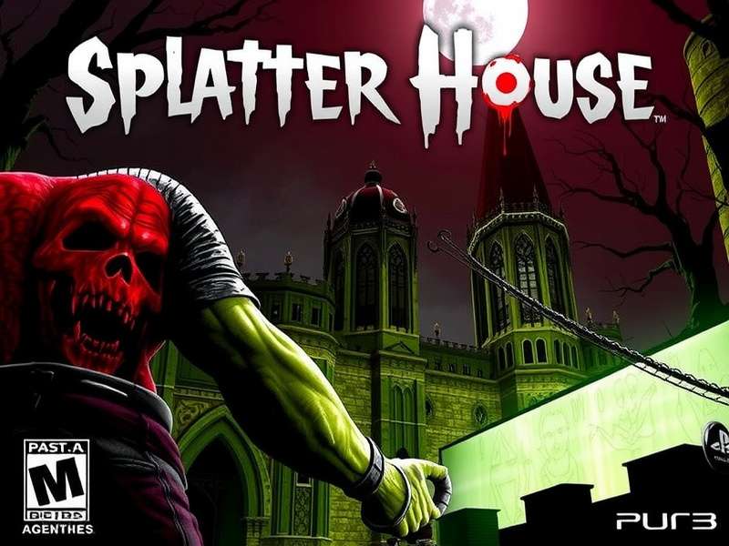 Splatterhouse PS3 game cover featuring the Terror Mask and Rick