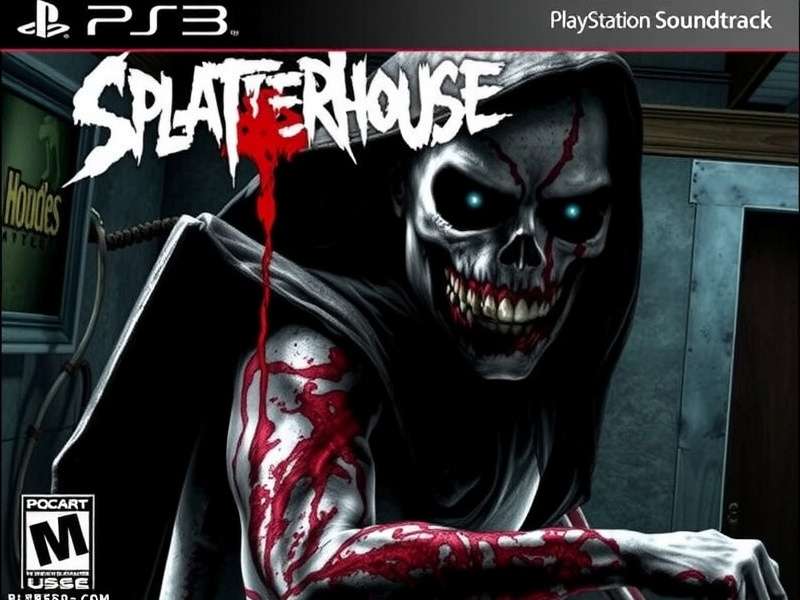 Concept art of a recording session for the Splatterhouse PS3 soundtrack, showing musicians in a dark studio