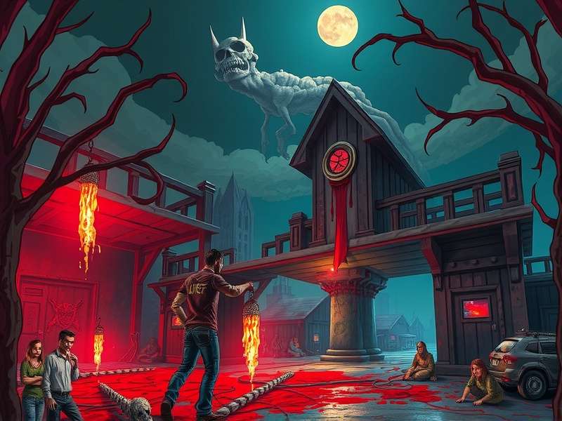 Splatterhouse ROM gameplay screenshot showing the Terror Mask and bloody corridors