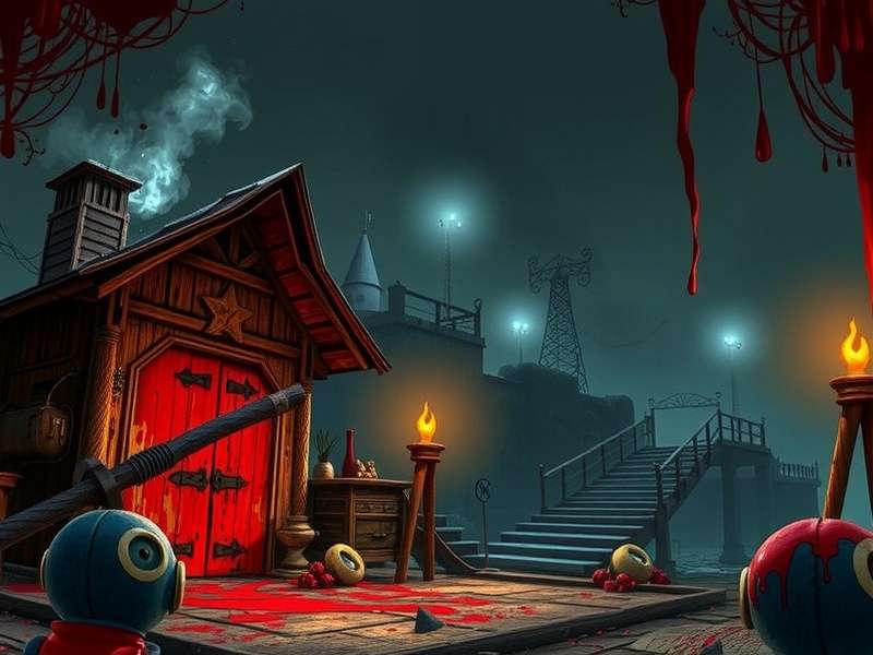 Splatterhouse Steam gameplay screenshot showing the Terror Mask and protagonist Rick fighting monsters