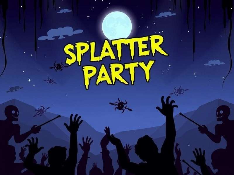 Splatter Party English Lyrics visual breakdown with gothic horror aesthetic and rhythmic notation