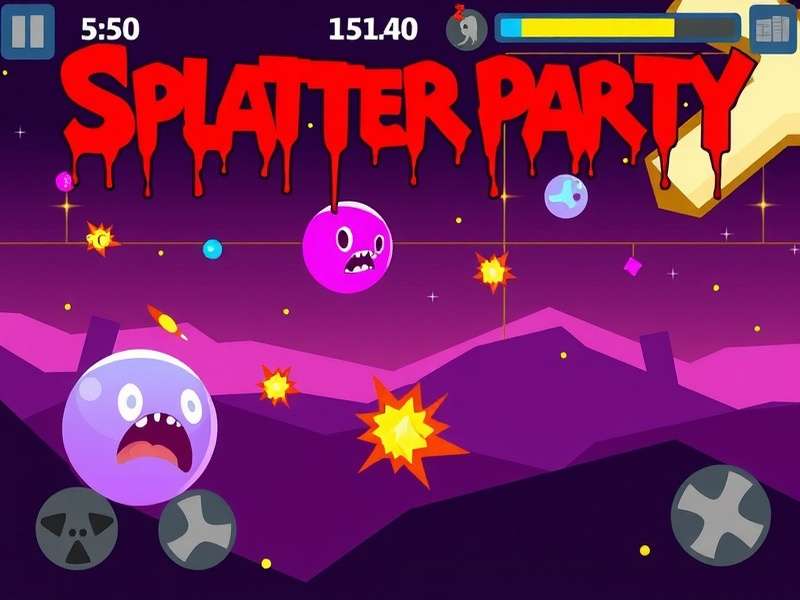 Splatter Party Falkkone arena concept art with blood splatters and tribal motifs