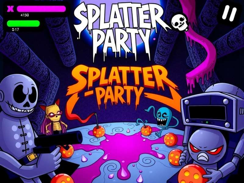 Splatter Party Nightcore — vibrant neon splatter art with nightcore energy