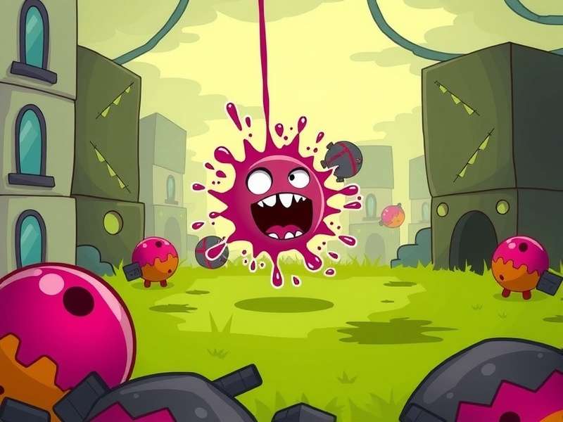 Splatterball Game multiplayer arena with neon paint splashes across the map